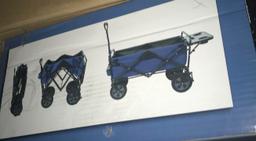 NEW BLUE FOLDING WAGON  WITH TRAY - NEW IN BOX