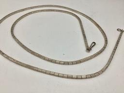 30" Sterling Block Chain (0.88 Ozt Total Weight)