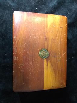 Vintage Cedar Card Holder
