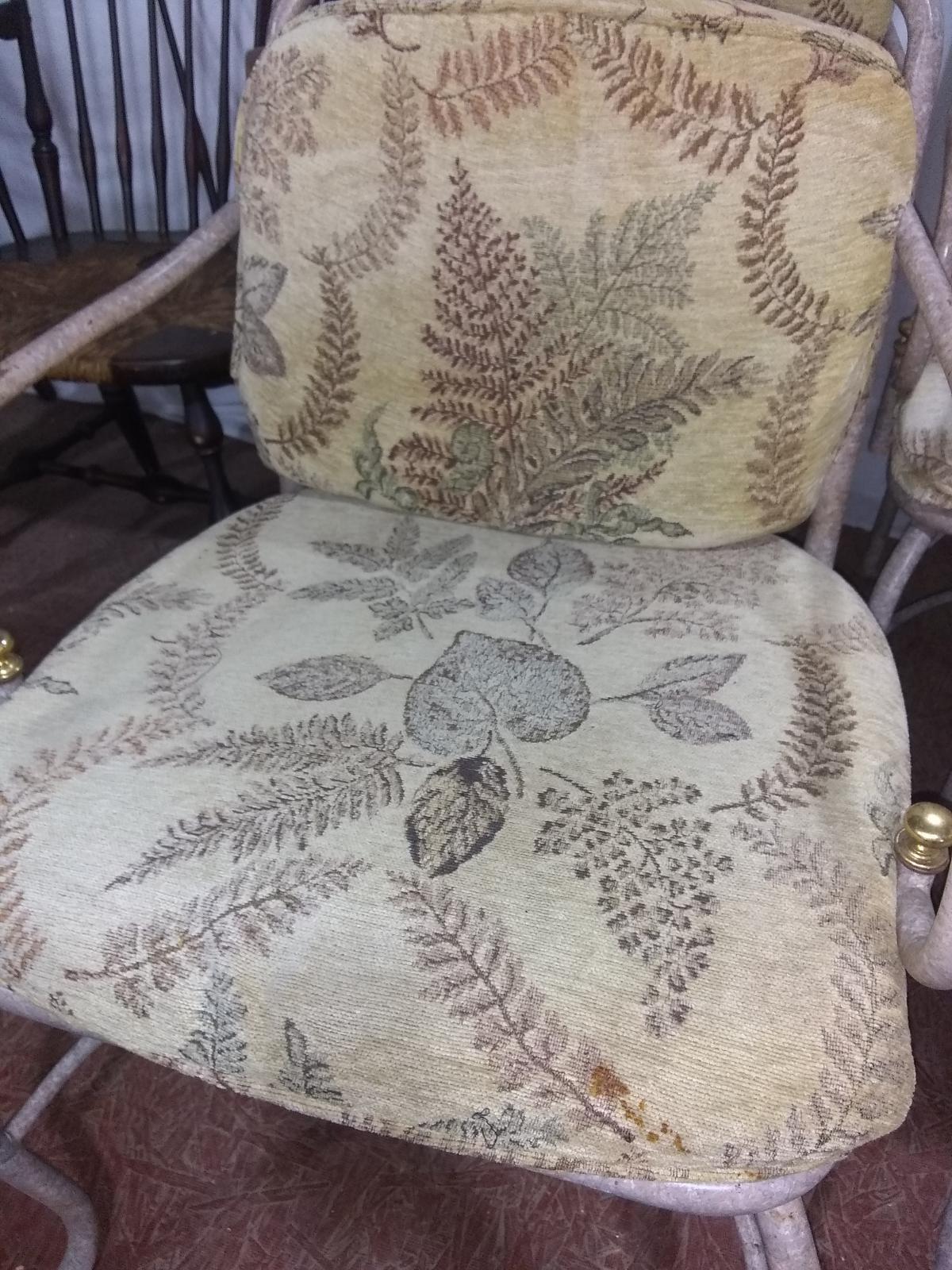 Collection 4 Upholstered Metal Patio Chairs