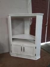 Painted Corner TV Console with Cabinet