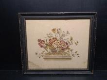 Vintage Framed Print-Dried Flowers
