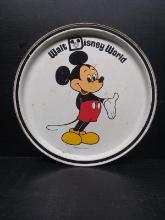Vintage Walt Disney World Mickey Mouse Round Tin Tray
