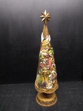Contemporary Resin Decorative Christmas Tree-Nativity Scene