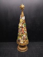 Contemporary Resin Decorative Christmas Tree-Nativity Scene