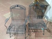 Pair Metal Patio Chairs