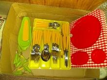 BL- Yellow Handle Flatware, Serving Dishes
