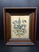 Vintage Mahogany Shadow Box Print-Dried Flowers