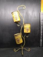 Decorative Metal Planter Stand with 3 Pots