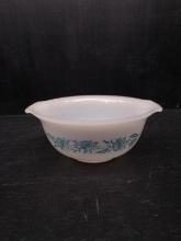Vintage Glasbake Kitchen Bowl-Blue Thistle