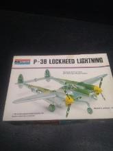 Vintage Model-Monogram P-38 Lockheed Lightning Plane