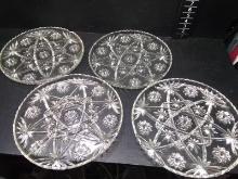 Collection 4 Pressed Glass Serving Platters
