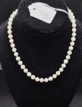 STRAND OF 7.2 MM 16 INCH WHITE PEARLS