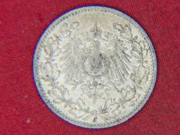 1907 J 1/2 Mark German Silver
