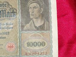 German Inflation Currency 10,000 Marks 1922