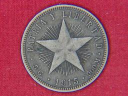 1915 Cuba 20 Peso Silver