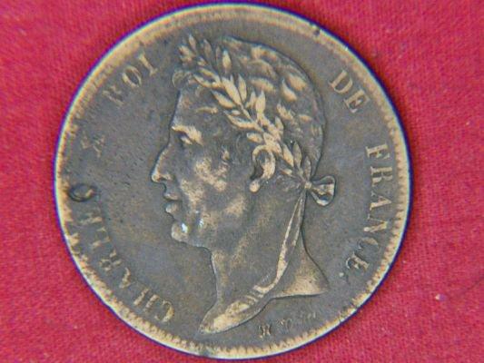 1827 Charles 10th King France 5 Cent