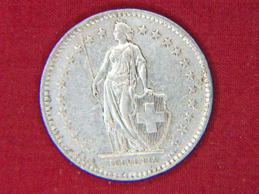 1944 Switzerland 2 Franc Silver