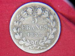 1832 5 Franc Louis Philippei King France