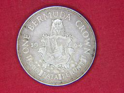 1964 1 Crown Bermuda Silver