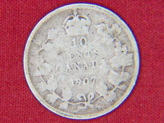 1907 canadian 10 Cent Silver