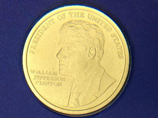 Bill Clinton Presidential Medal With Biography