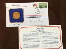 John Adams Presidential Medal With Biography