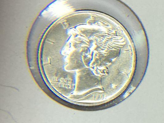 1941 UNCIRCULATED MERCURY DIME WITH FULL SPLIT BANDS