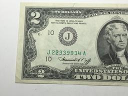 $ 2 Dollar Bill 1976 Off Cut Error