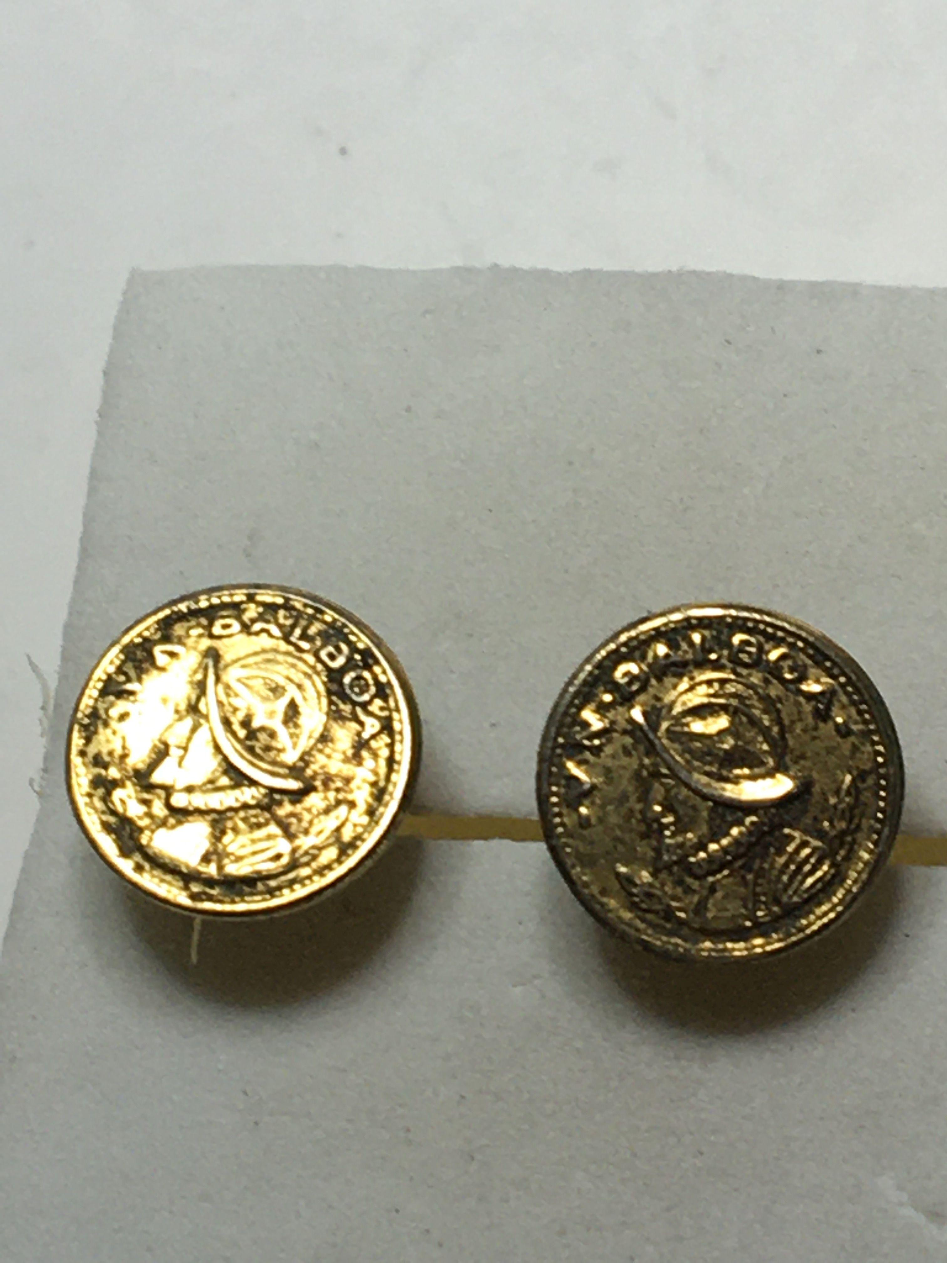 24 Kt Gold Layered Balboa Coin Earrings Vintage