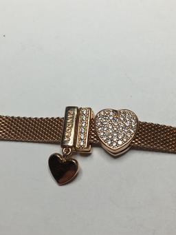 Pandora Rose Gold Diamond Bracelet Stunning Vintage $999 Retail 7” Great Condition