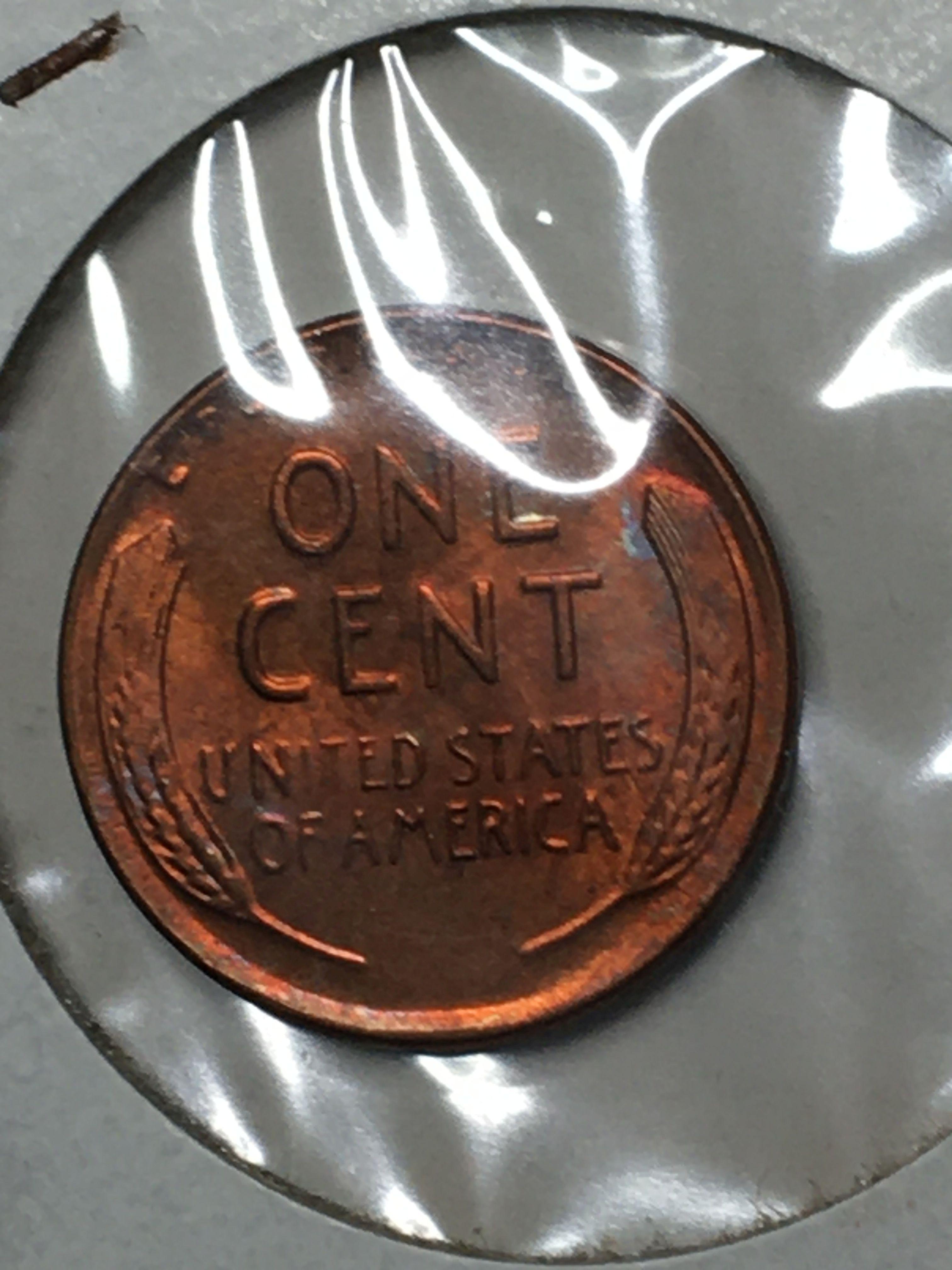 Lincoln Wheat Cent 1954 Mint Error Off Struck Liberty Gem