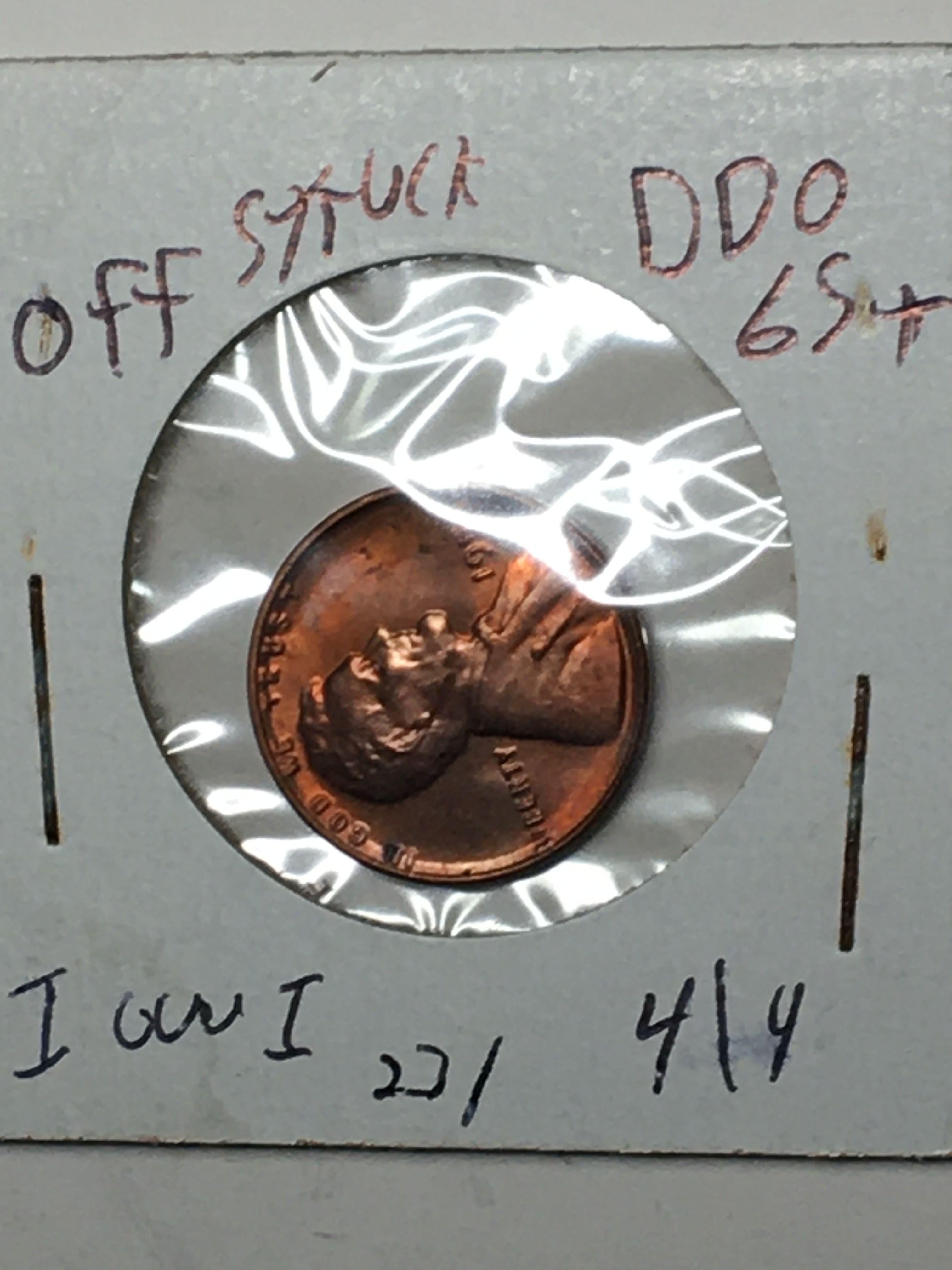 Lincoln Wheat Cent 1954 Mint Error Off Struck Liberty Gem