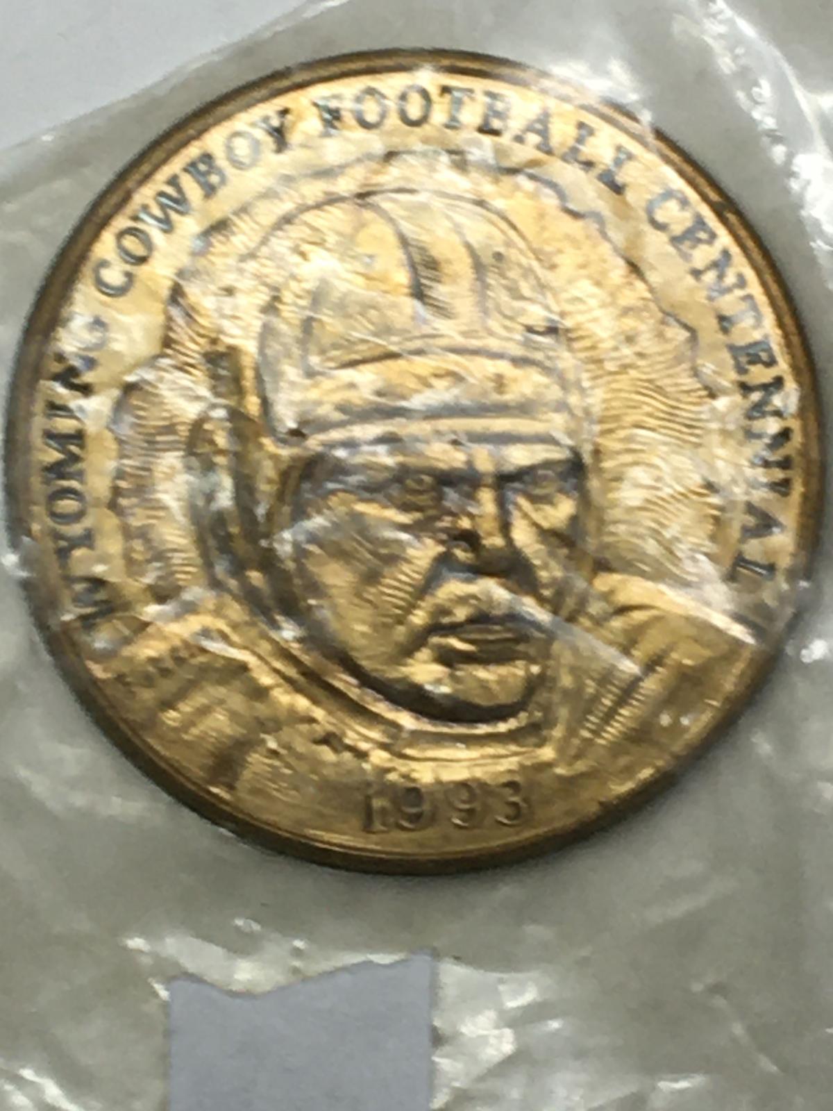 Wyoming Cowboy Football Centennial Copper Coin 1993