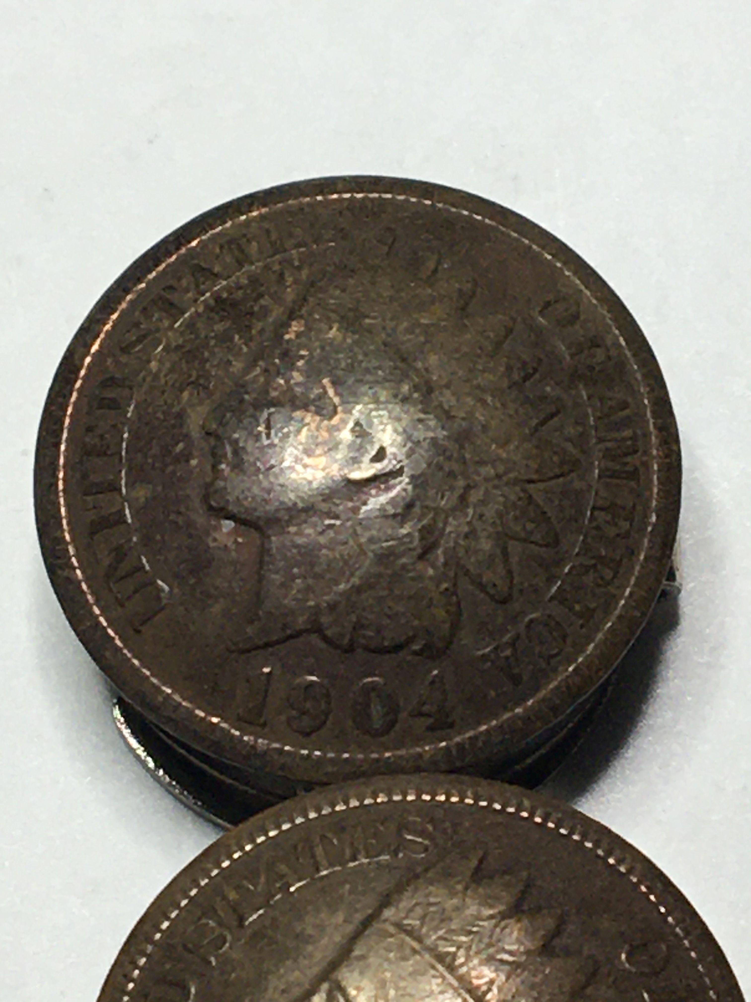 Indian Cent Head Penny Buttons Lot Of 2