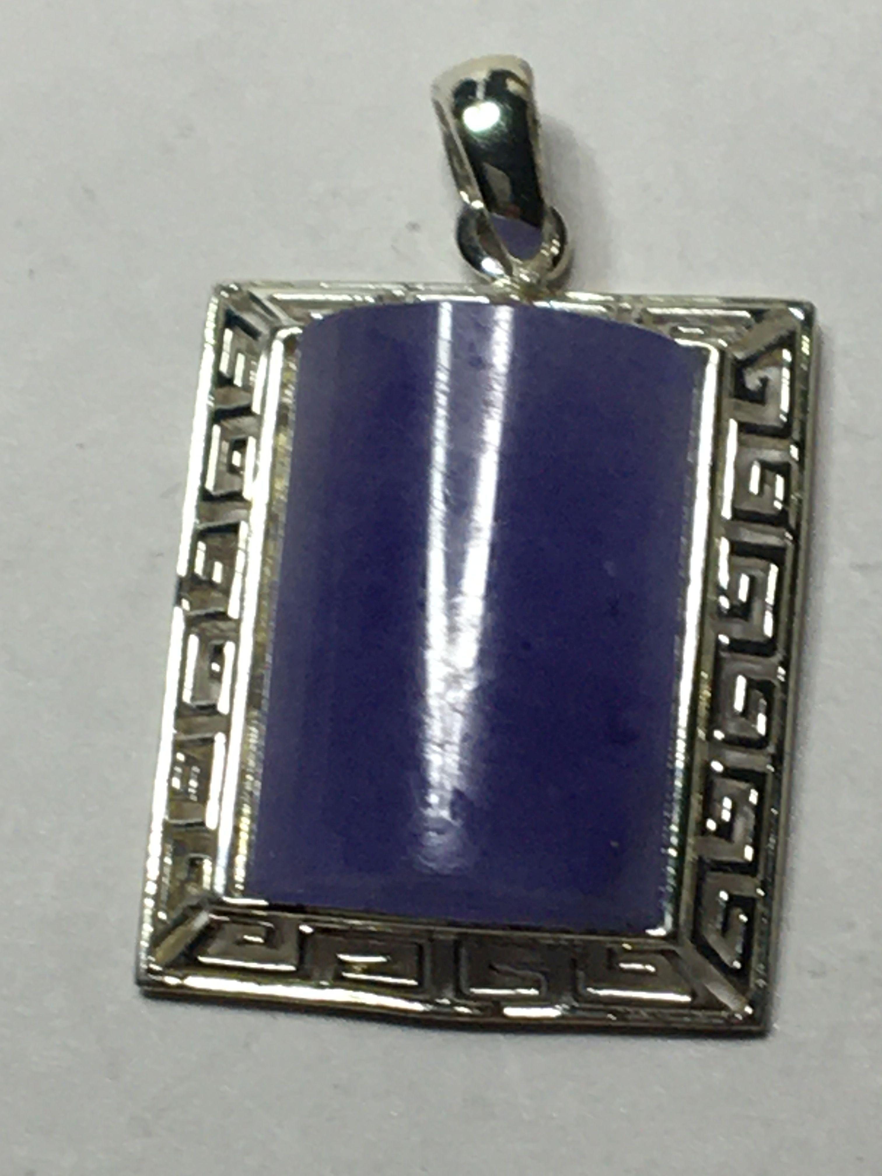 Sterling Silver 925 Antique Blue Sapphire Pendant Large Gemstone Over 8 Cts 5.6+ Grams
