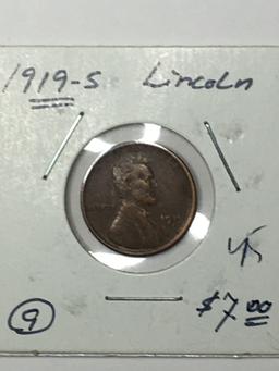 Lincoln Wheat Cent 1919 S Better Grade