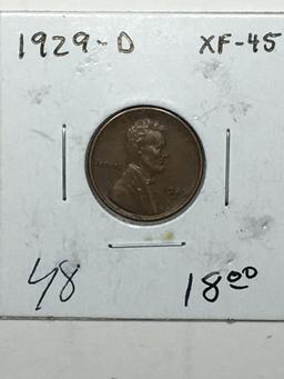 Lincoln Wheat Cent 1929 D Rare Date
