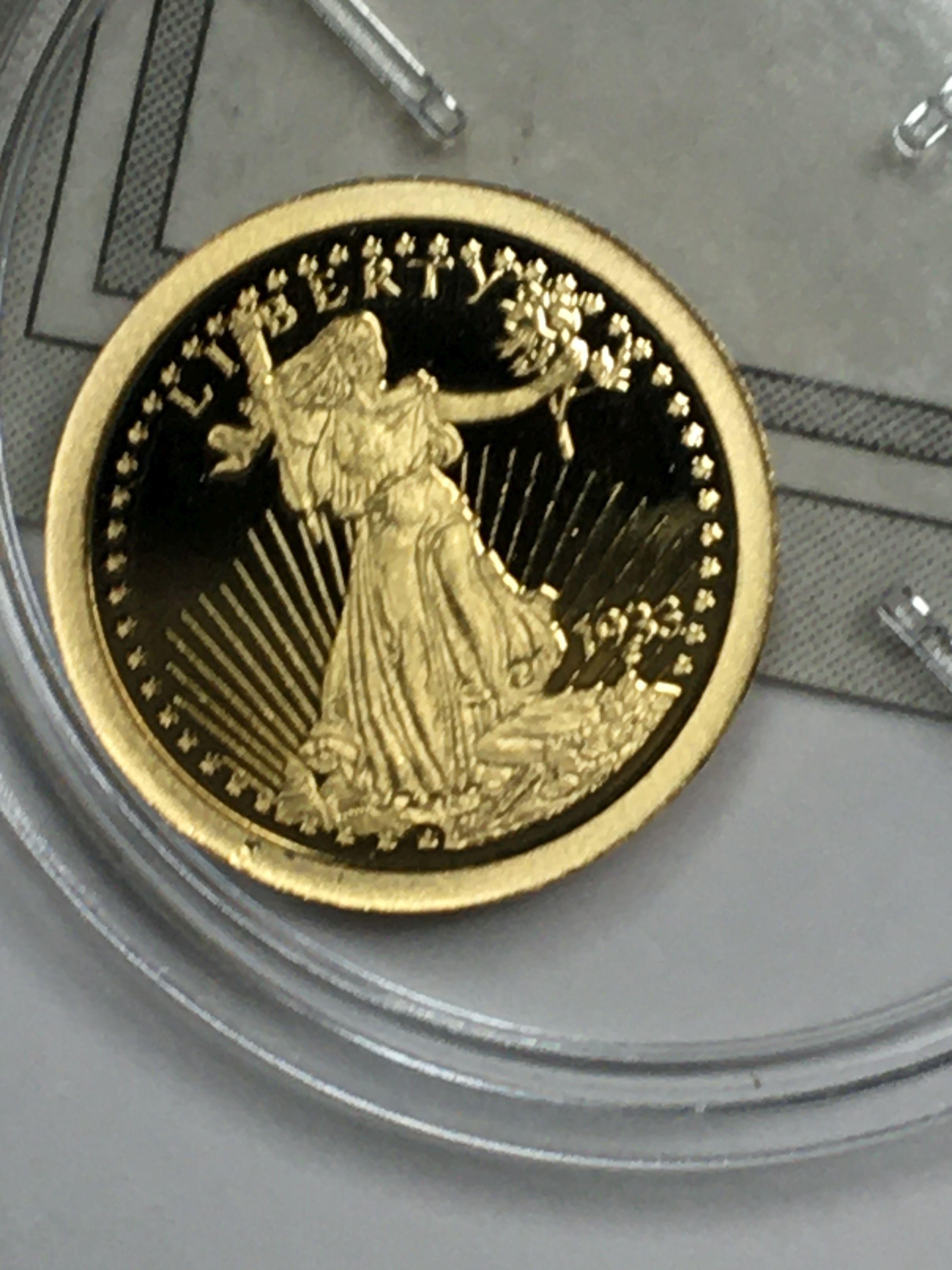 14 Kt 585 Pure Gold Double Eagle Mint Coin .50 Grams Wit C O A From American Mint