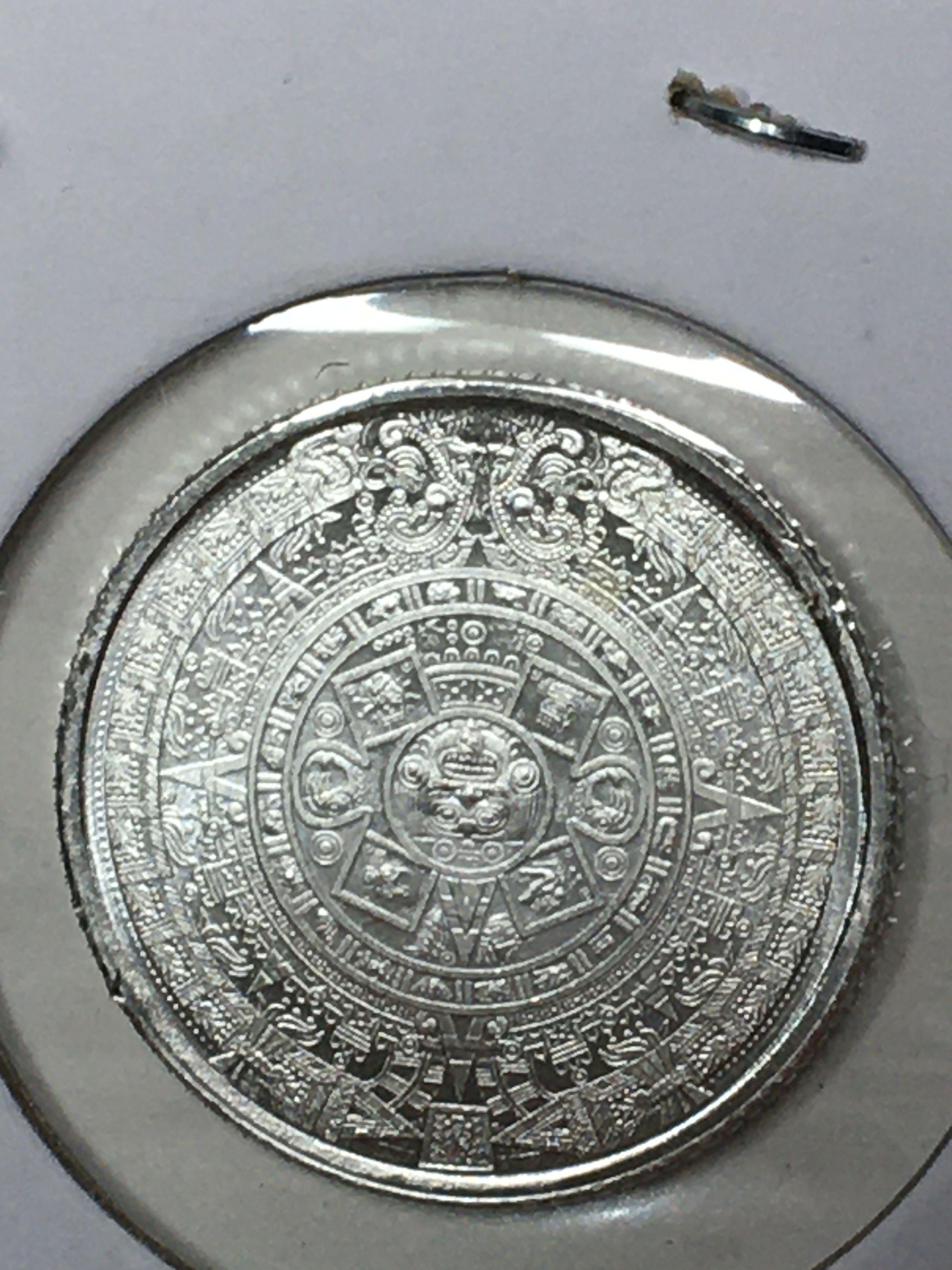 1/10th troy Oz Aztec Silver Coin .999 Fine Silver Round