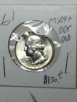 Washington Silver Quarter 1956 Gem High Grade D D O   D D R Wow Coin $$$