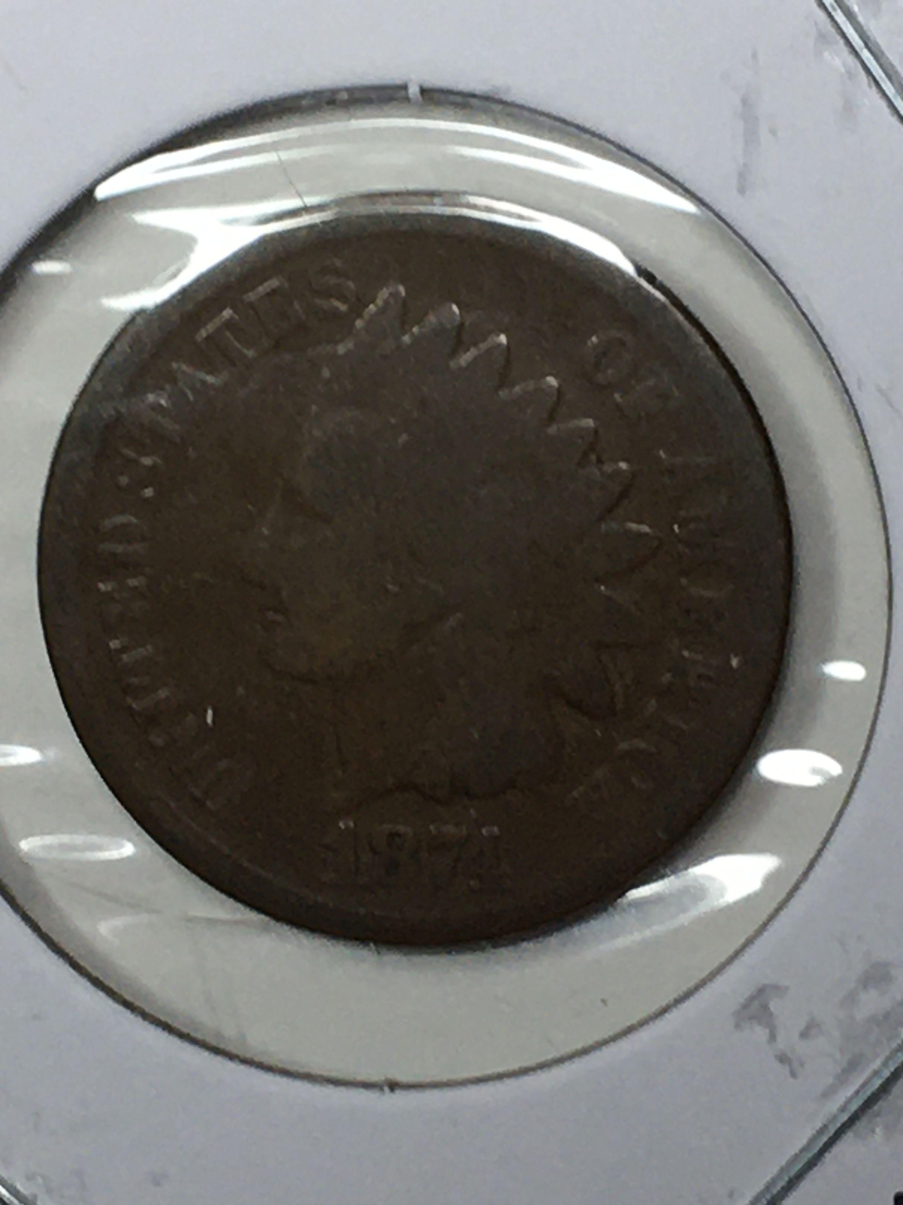 Indian Cent 1874 Key Date Nice
