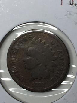 Indian Cent 1873 Key Date Nice