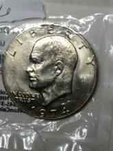 Eisenhower Silver Dollar 1974 Gem