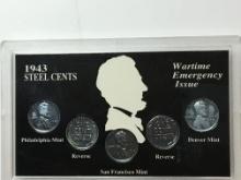 Steel Cent Collection In Display Box All 5