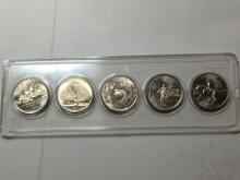 U S A State Quarter Set Gem 1999 D 5 Coins In Plastic Display