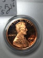 1985 Proof Lincoln Cent Gem Red In Hard Plastic Case