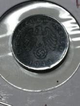 German 1 Pfenig Nazi Coin 1941 Better Grade