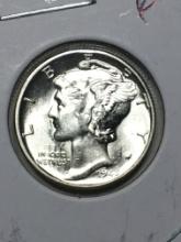Mercury Silver Dime 1945 Gem Blazing High Grade Full Bands