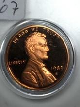 Lincoln Cent 1983 S Proof In Hard Plastic Case Deep Red Cameo